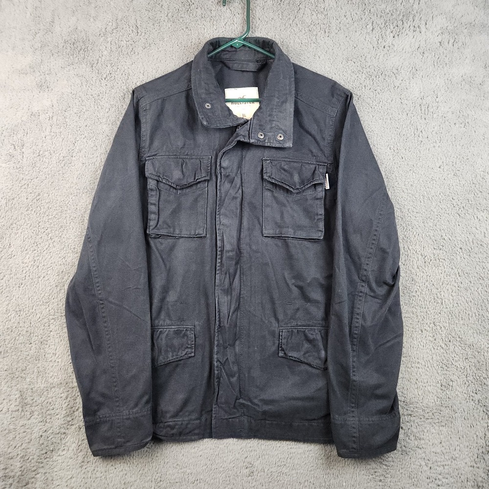 VTG Y2K Hollister Army Military Surplus Field Utility Pocket Jacket Mens XL Blue